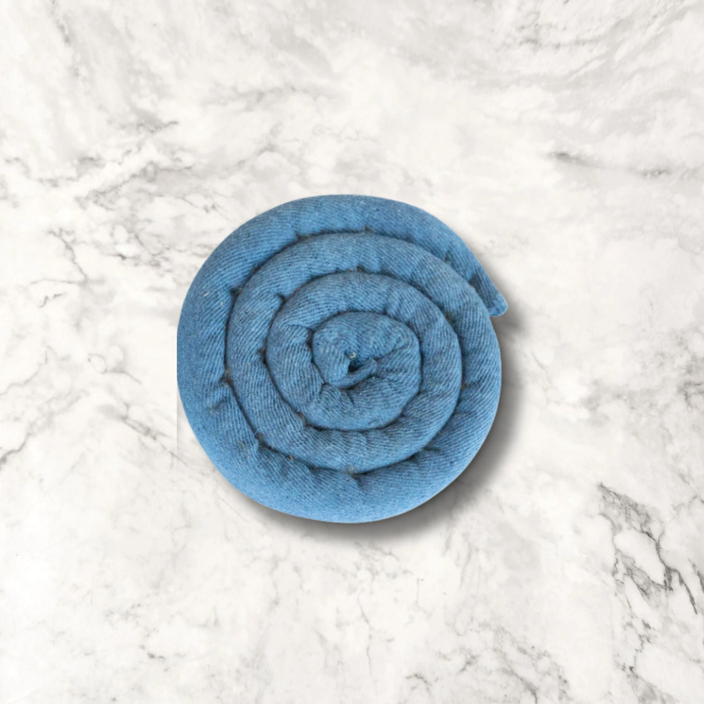 Small Upcycled Denim Spiral Spiced Trivet by Upavim Crafts