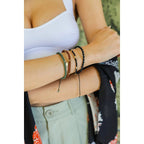 Stackable Bead and Woven Cord Bracelet | Cute & Trendy Adjustable Stacked Fashion Jewelry