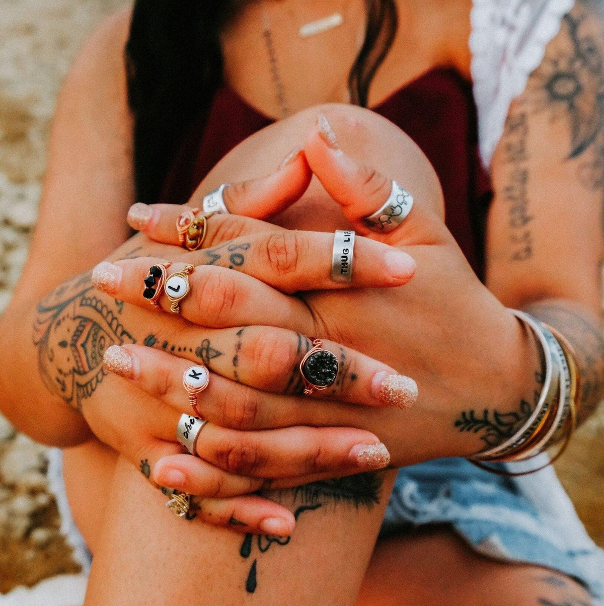 Stackable Silver Name Ring
