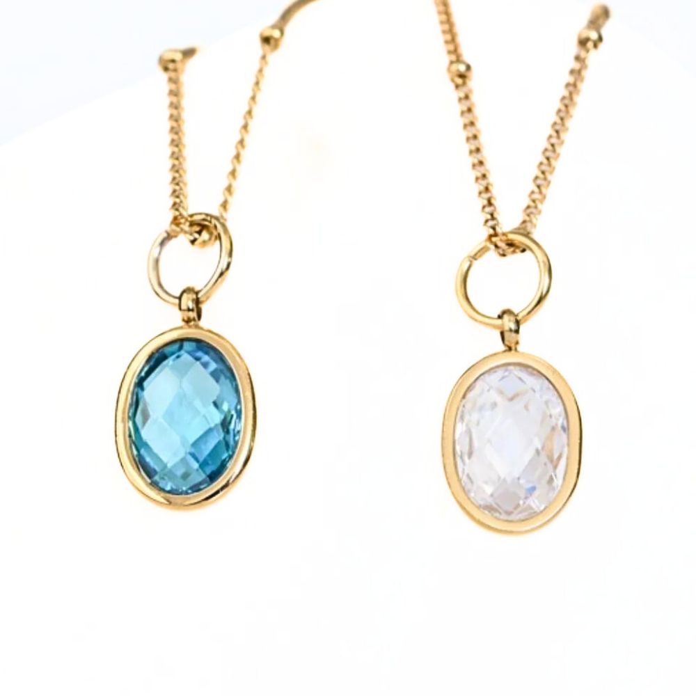 Birthstone Crystal Pendant Necklace