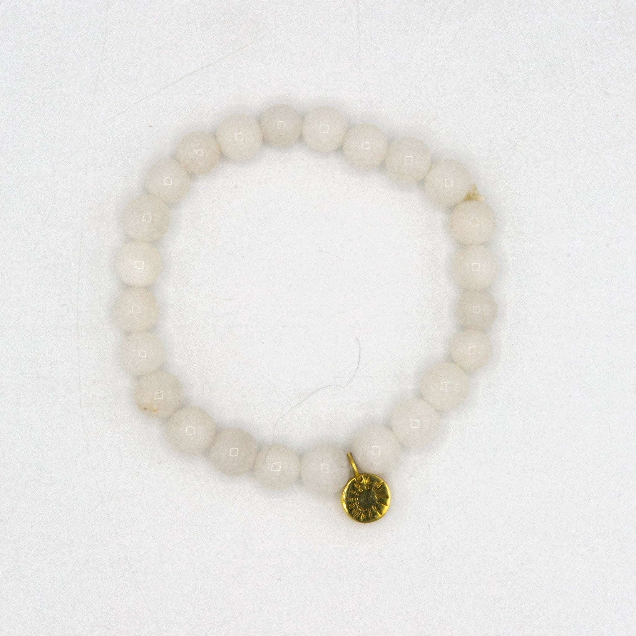 Stone Elastic Bracelet - White Agate by Fair Anita