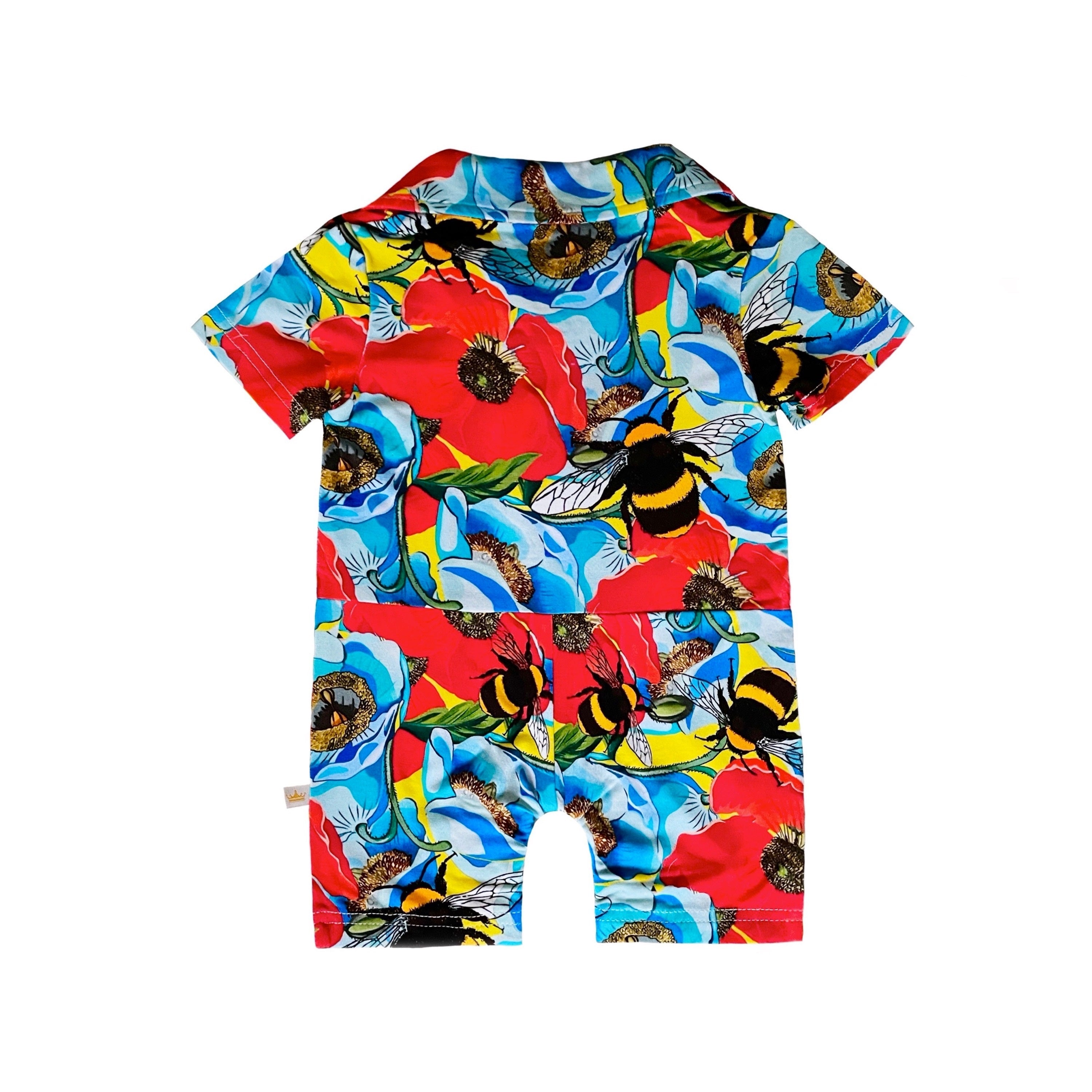 Summer Floral Bumble Bee Short Baby Romper