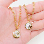 Sun Moon Round Stainless Steel Pendant Necklace | Fashion Jewelry by The Bullish Store