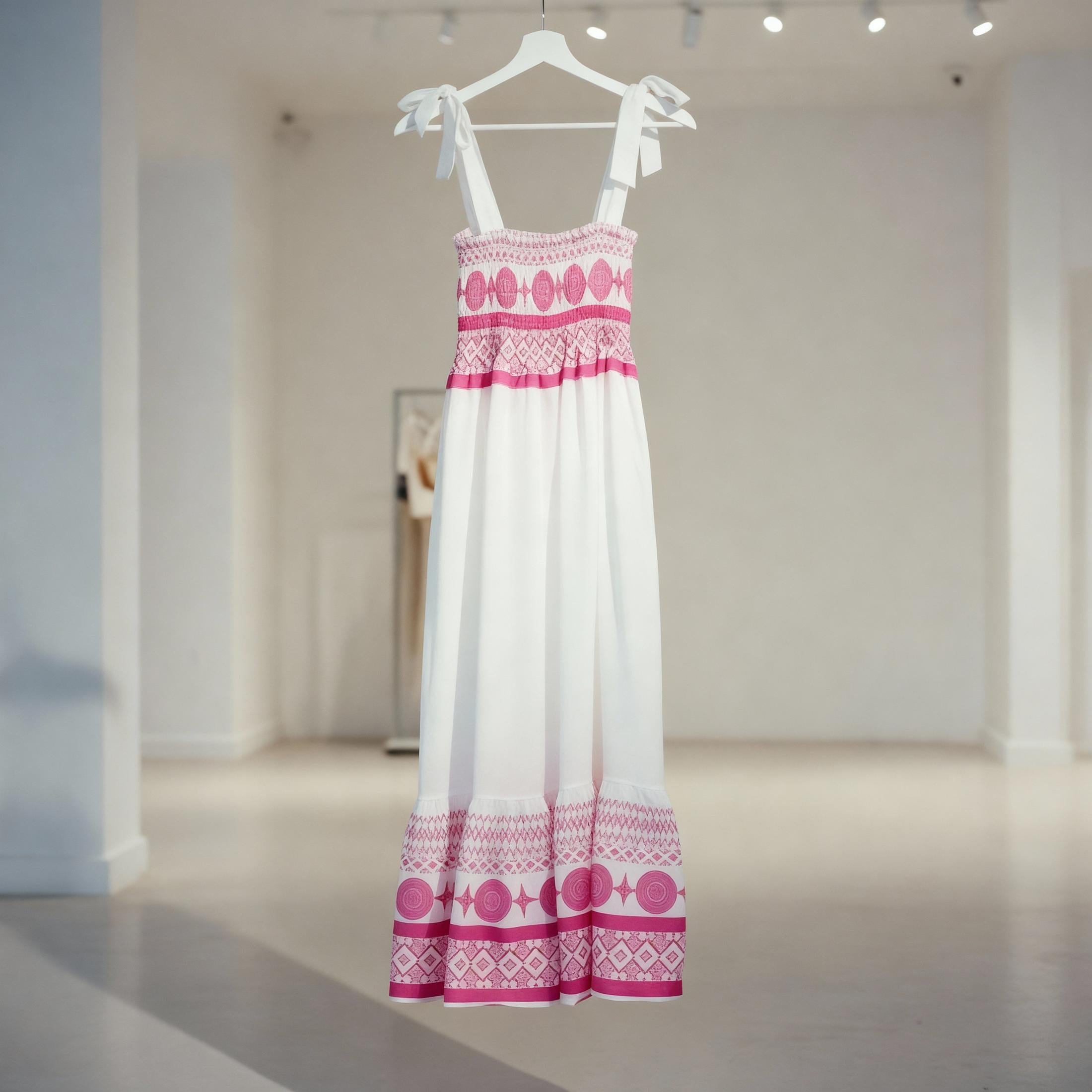 Sweet Bandage Slip Boho Print Dress in Red and White [Available in M-L]