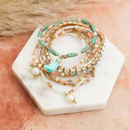 Sweet Pastel Studded Beads Layered Bracelet | Beads and Studs Bohemian Inspired Jewelry Bracelets La Vie Bien
