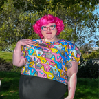 8-Bit A-Frames Cropped Tulip Sleeve in Pretty Pastels by Blue Platypus Clothing