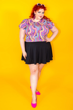 Geode Print Cropped Tulip Sleeve in Purple Haze by Blue Platypus Clothing