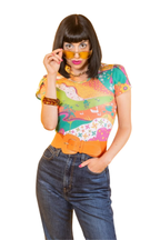 Luscious Landscape Tulip Sleeve Tee in Brilliant Emerald by Blue Platypus Clothing
