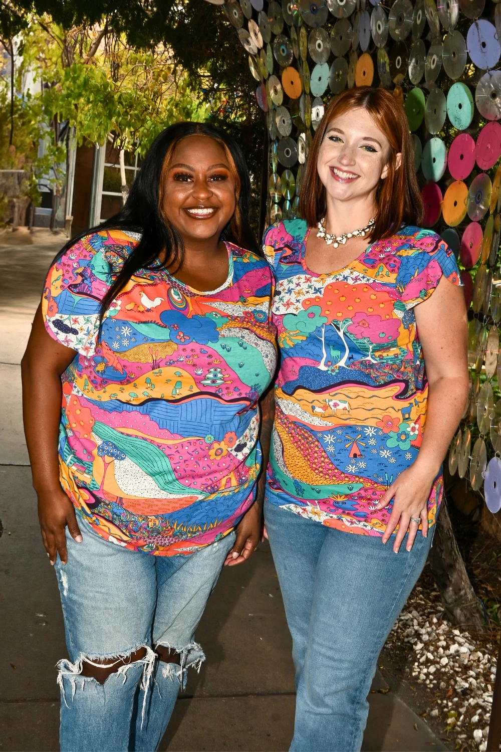 Luscious Landscape Tulip Sleeve Tee in Periwinkle by Blue Platypus Clothing