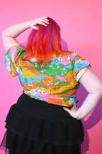 Landscape Tulip Sleeve Tee in Rainbow Farm by Blue Platypus Clothing