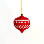 Red Finial Shaped Ornaments - Set of 4