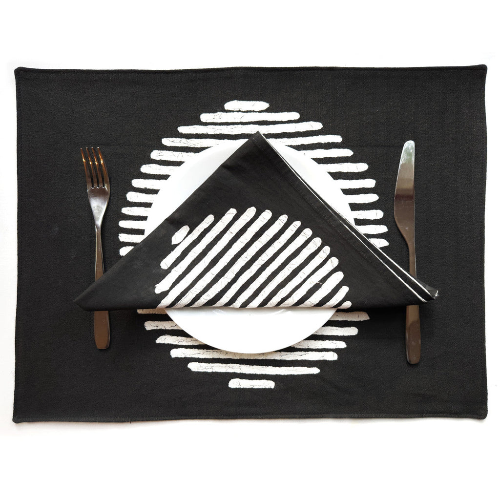 Mwedzi Black Napkins - Set of 2