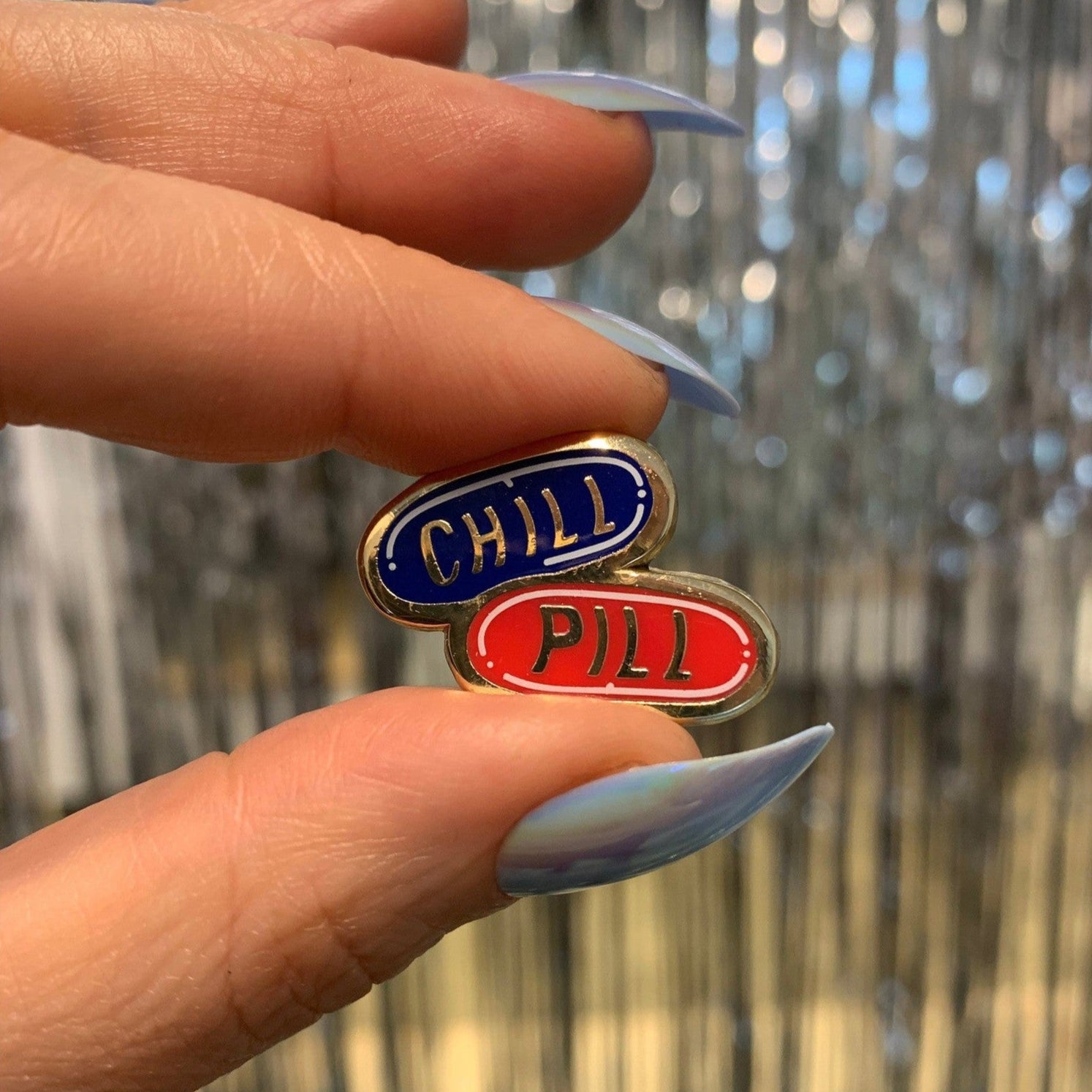 Take A Chill Pill Enamel Pin on Gift Card