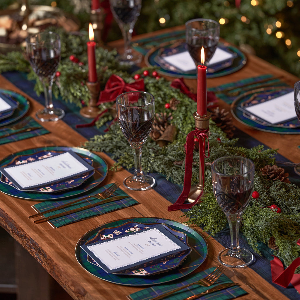 Tartan Christmas - Plaid Christmas Plates - Dinner Plate