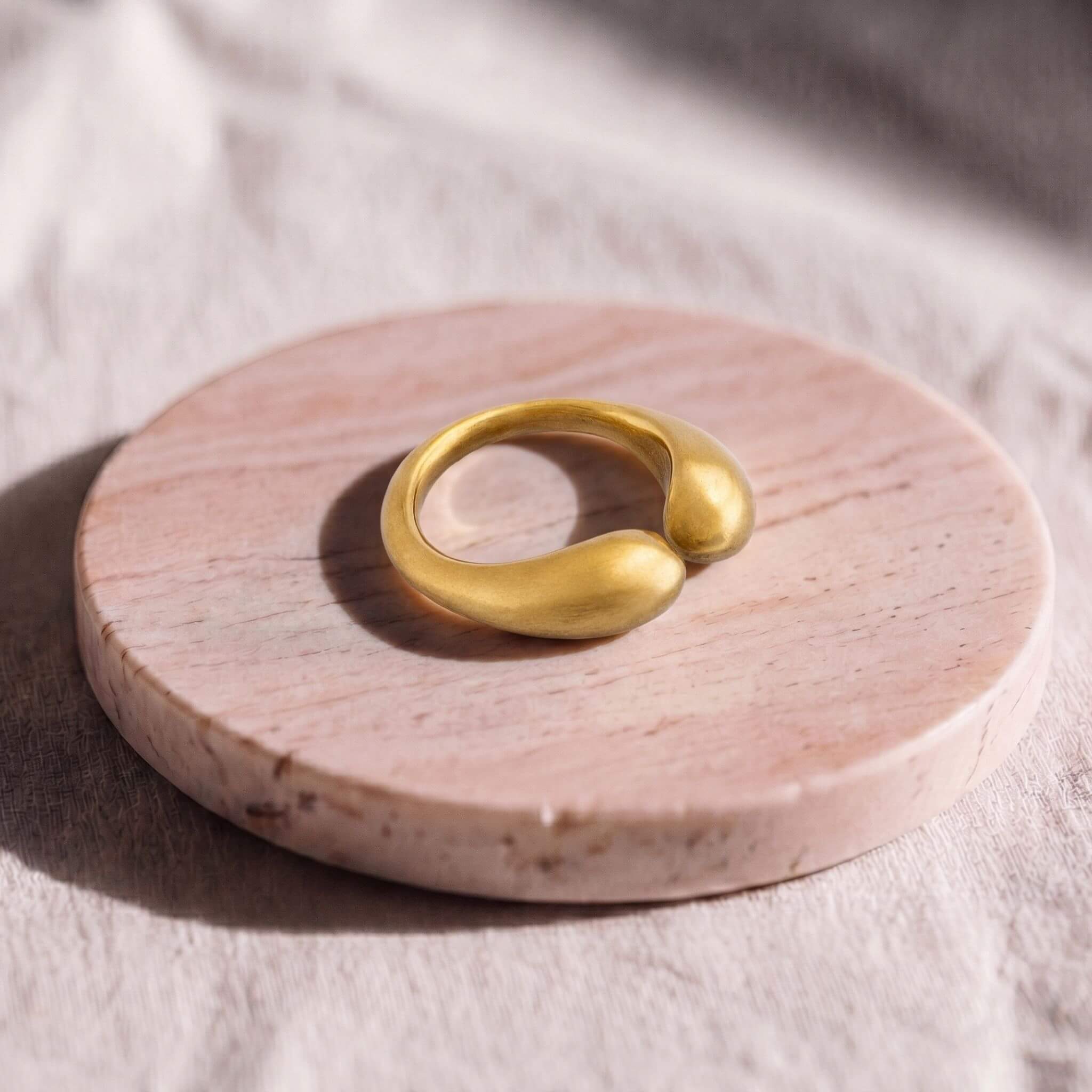 Open Adjustable Dash Ring in Brass for Men and Women - Asali