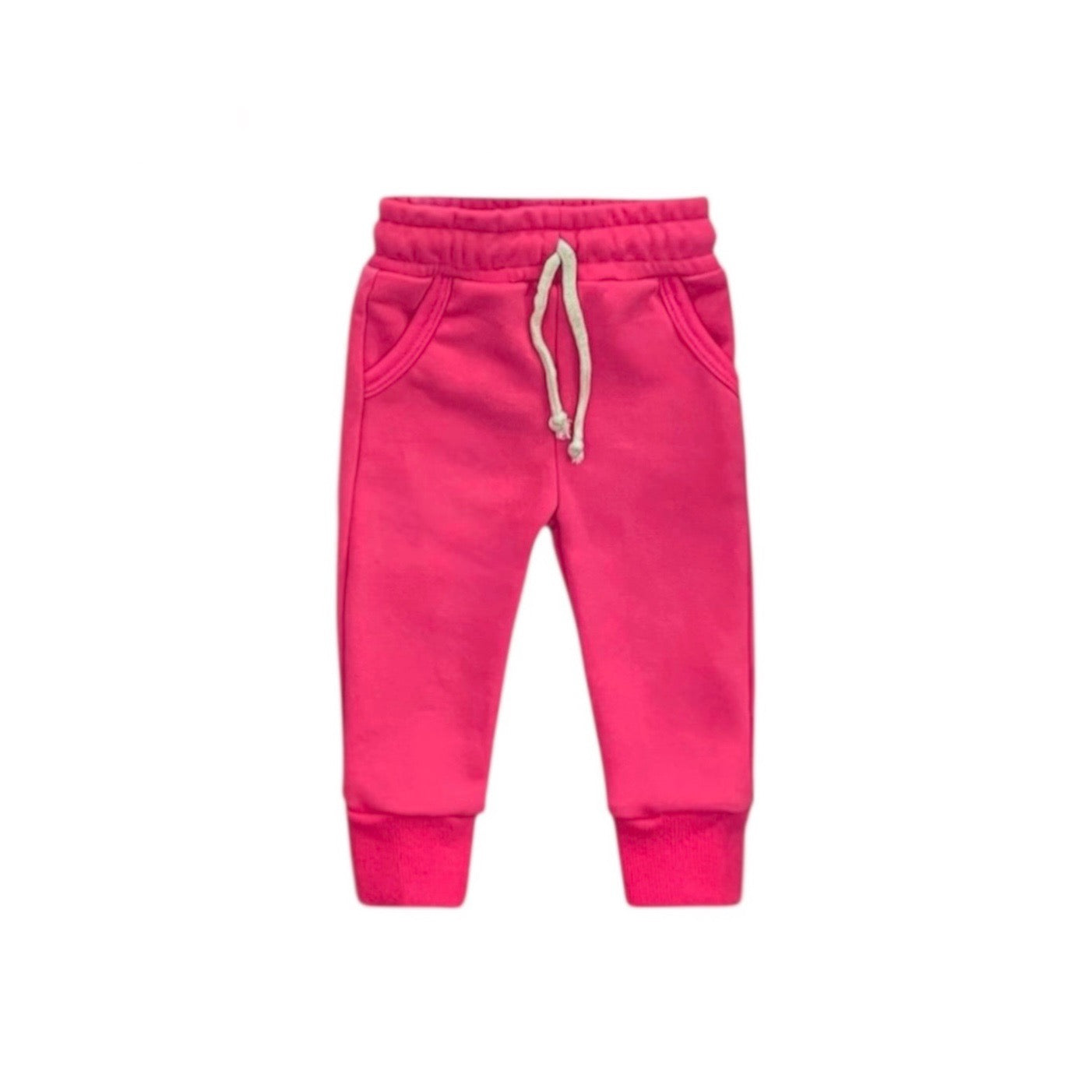 Candy Pink Crewneck Terry Jogger Pant Sweatsuit Set