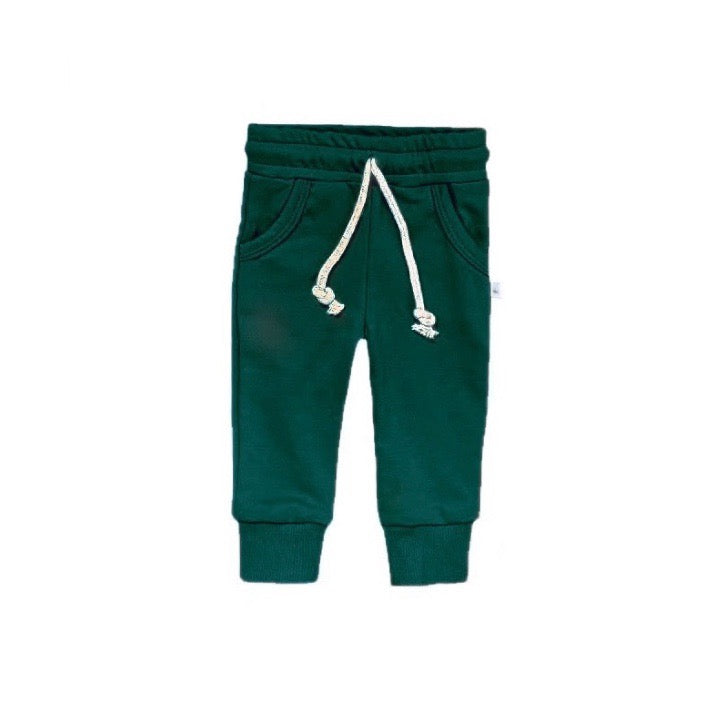 Forest Green Crewneck Terry Jogger Pant Sweatsuit Set