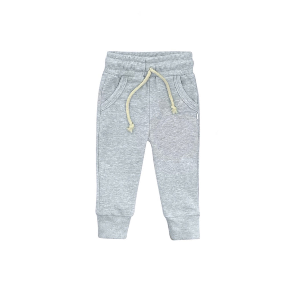 Heather Gray Crewneck Terry Jogger Pant Sweatsuit Set