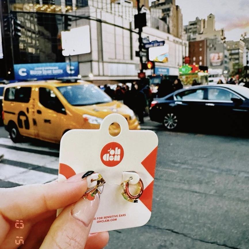 NYC 3D Huggie Hoop Earrings by Oh Clementine
