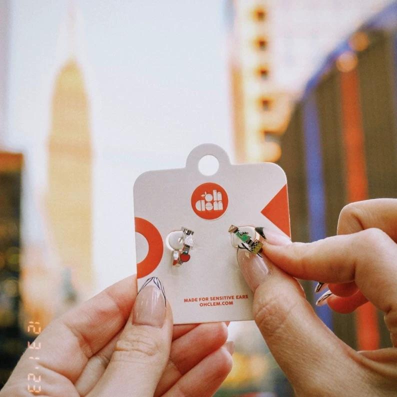 NYC 3D Huggie Hoop Earrings by Oh Clementine