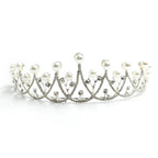 The Age of Pearls Crown Tiara in Silver | Royalty Crown Party or Bridal Hair Accessory by The Bullish Store