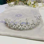 The Age of Pearls Crown Tiara in Silver | Royalty Crown Party or Bridal Hair Accessory by The Bullish Store