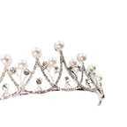 The Age of Pearls Crown Tiara in Silver | Royalty Crown Party or Bridal Hair Accessory by The Bullish Store