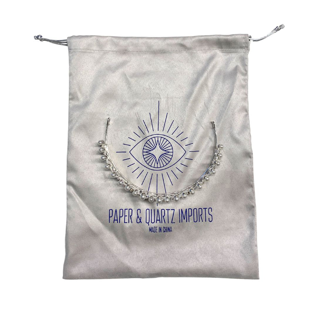 The Age of Pearls Crown Tiara in Silver | Royalty Crown Party or Bridal Hair Accessory