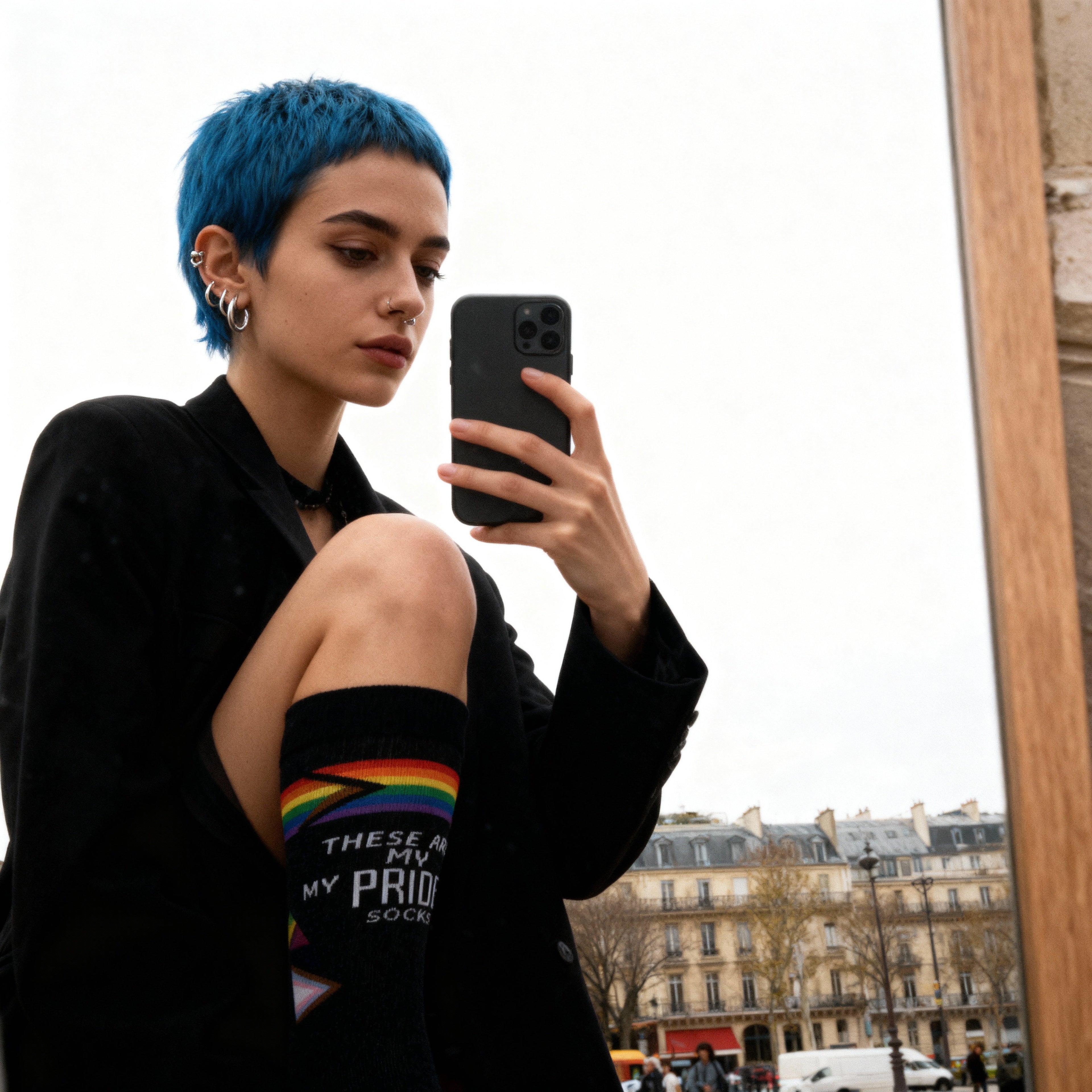 These Are My Pride Socks | LGBTQ+ Rainbow and Black | Gift for Her Him They