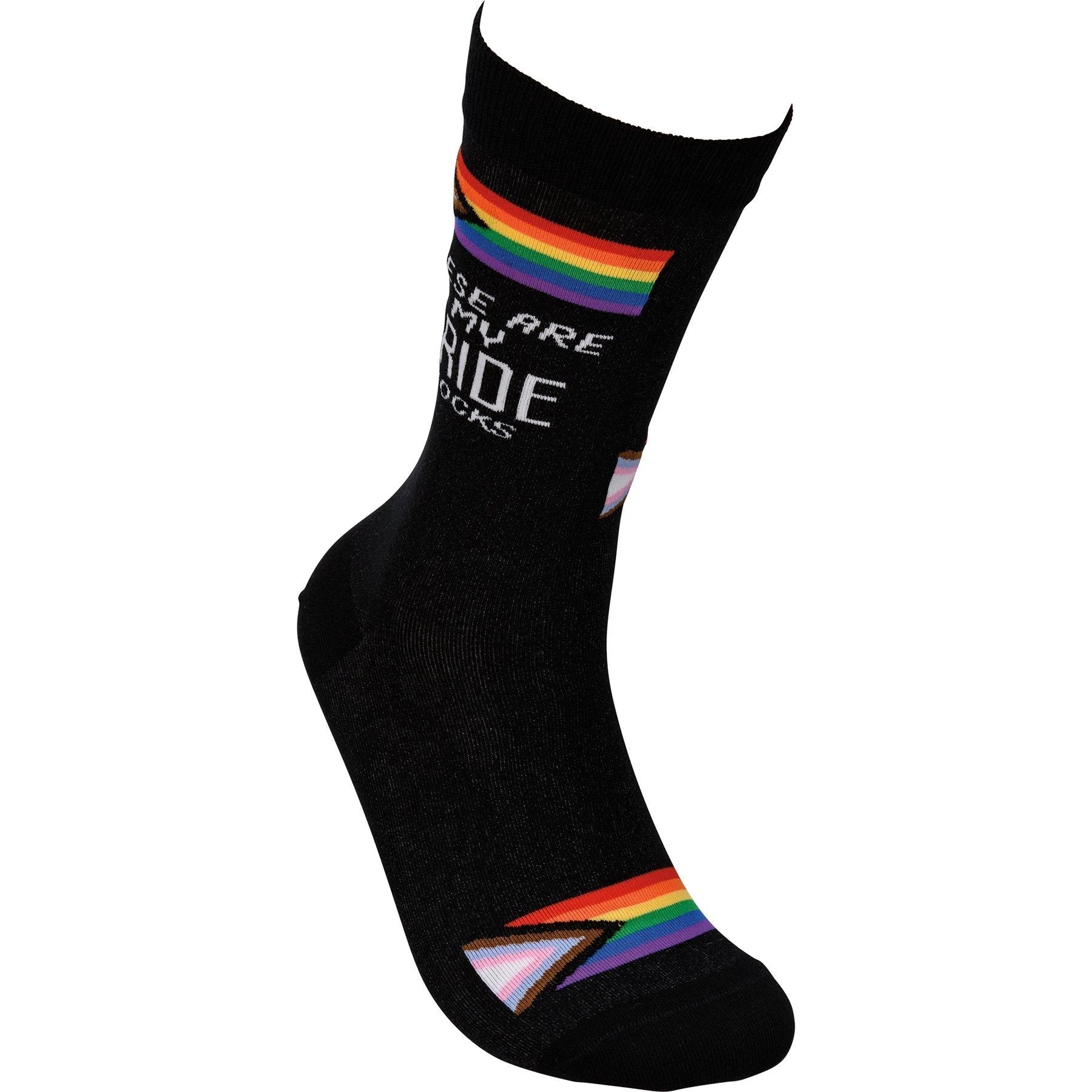 These Are My Pride Socks | LGBTQ+ Rainbow and Black | Gift for Her Him They by The Bullish Store