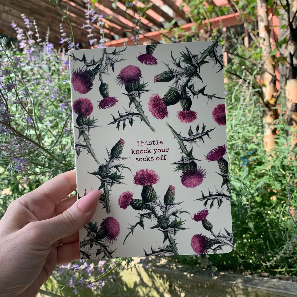 Thistle Knock Your Socks Off Double-Sided Journal | 160-Page Lined Notebook by The Bullish Store