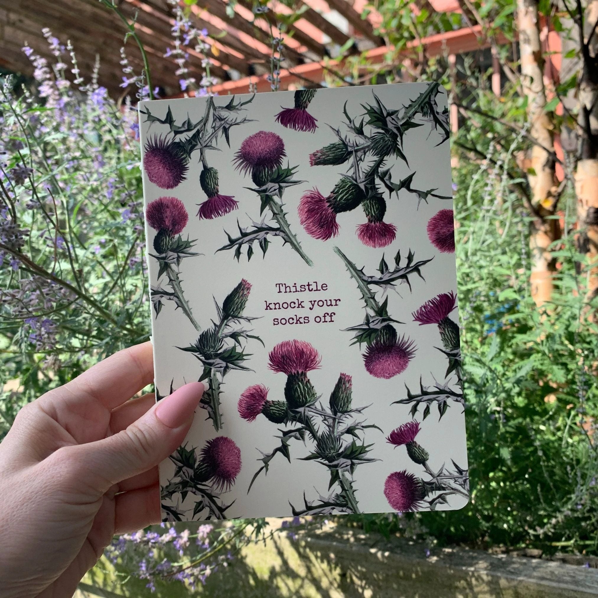 Thistle Knock Your Socks Off Double-Sided Journal | 160-Page Lined Notebook by The Bullish Store