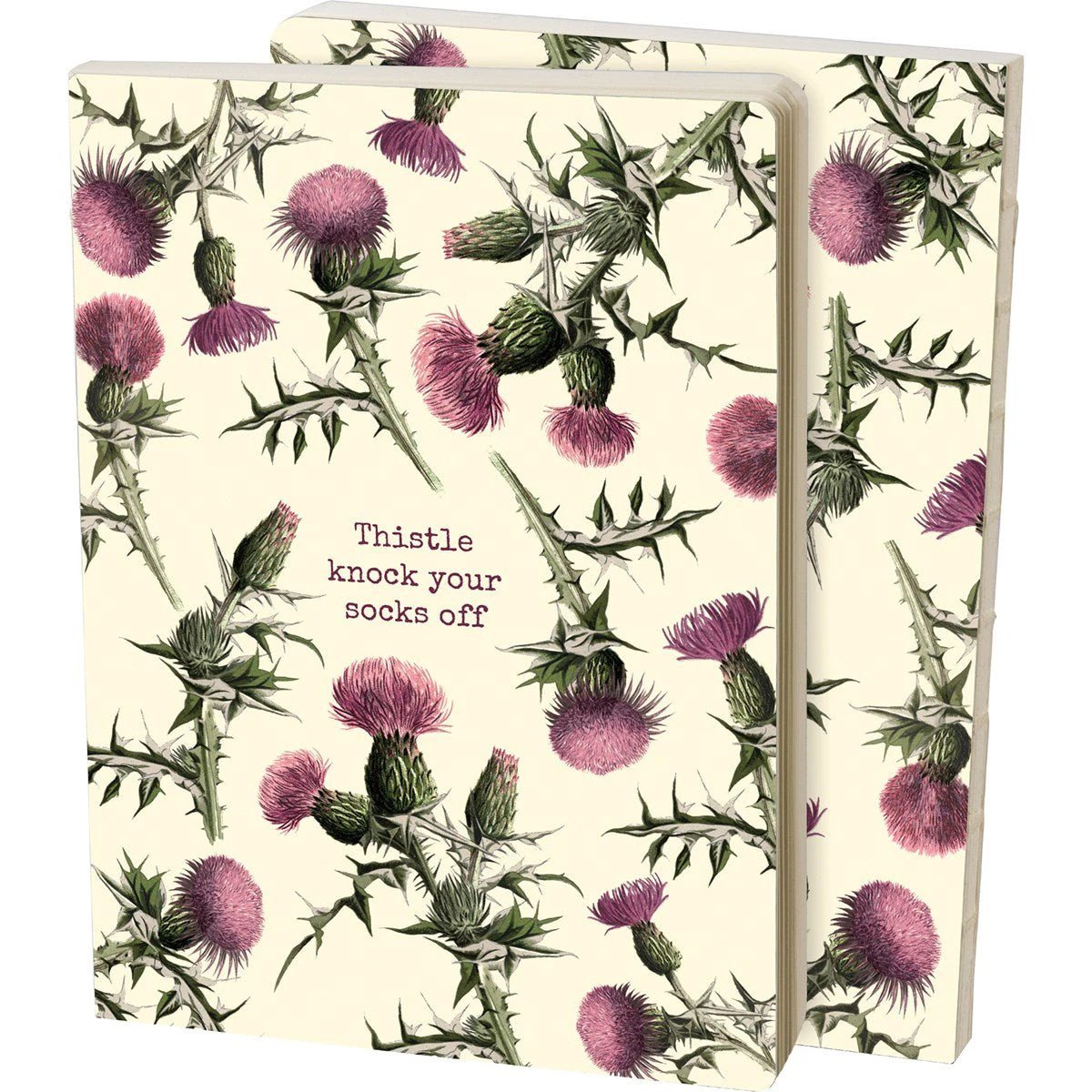 Thistle Knock Your Socks Off Double-Sided Journal | 160-Page Lined Notebook by The Bullish Store