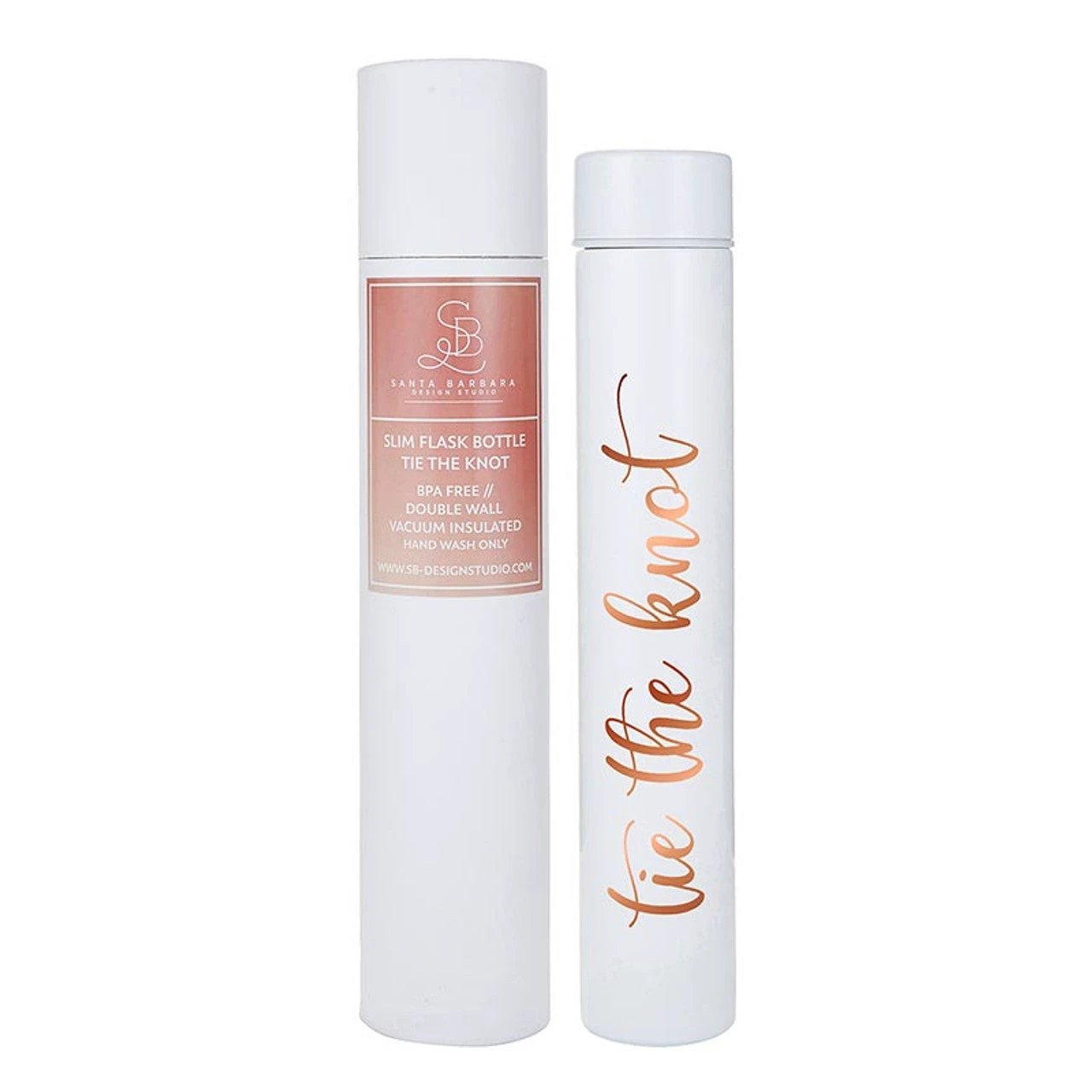 Tie The Knot Flask Bottle in White | Insulated Stainless Steel Wedding or Bridesmaid Gift by The Bullish Store