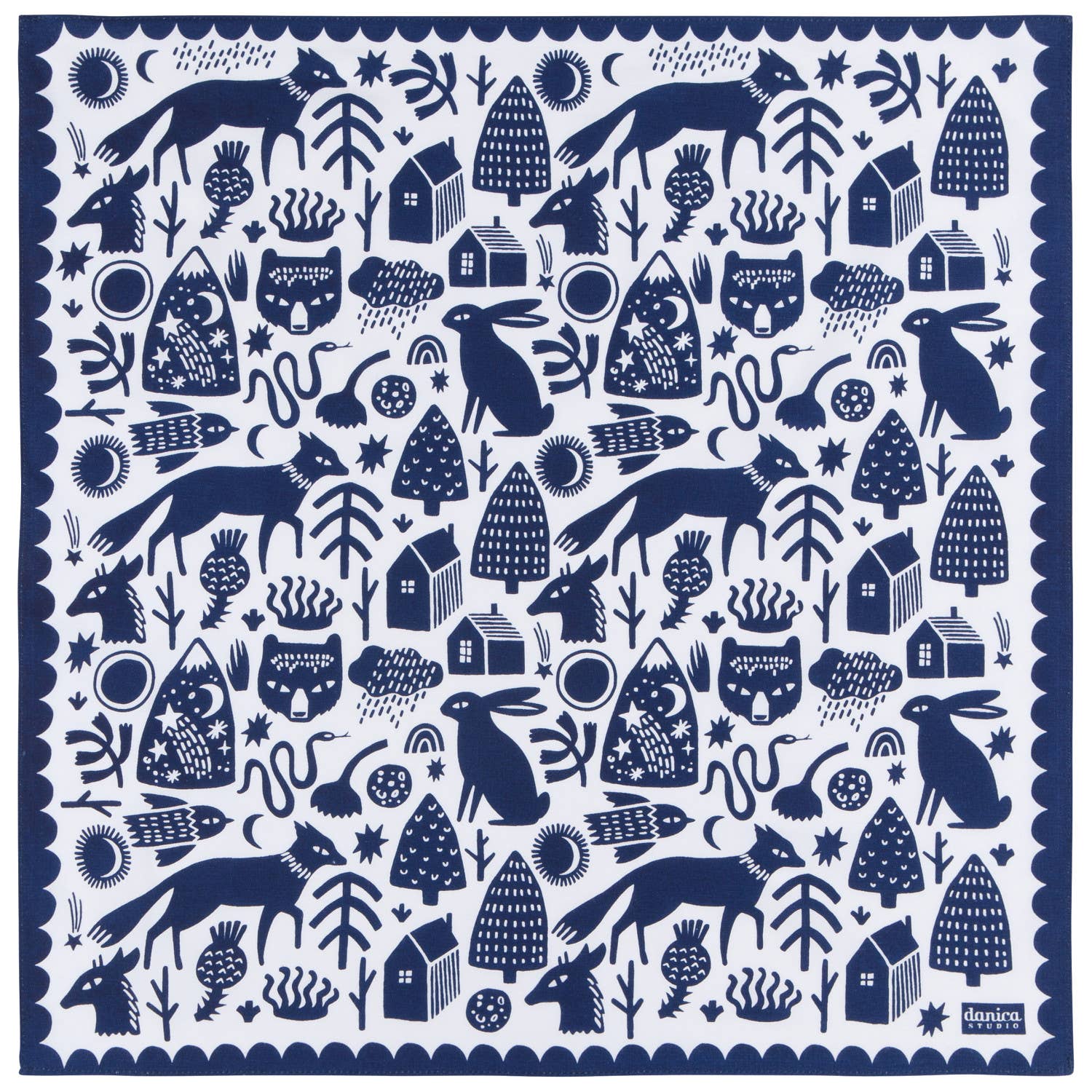 Timber Recycled Cotton Bandana | Scarf Handkerchief Neckerchief | 21"  x  21"