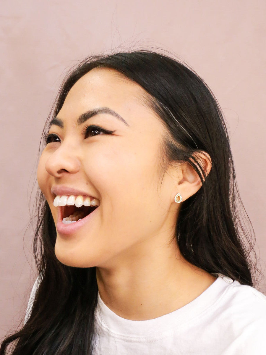 Sparkle Teardrop Studs