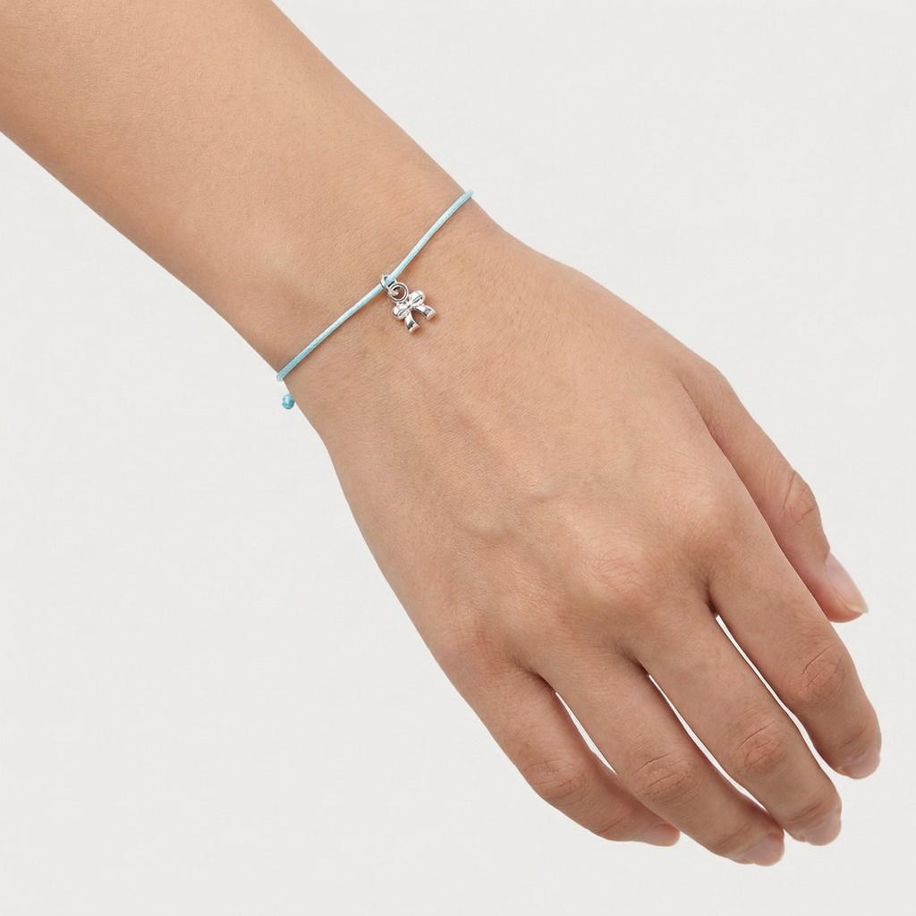 Today's Your Day! Birthday Bracelet on a Gift Card | Silver Ribbon Bow Charm Jewelry