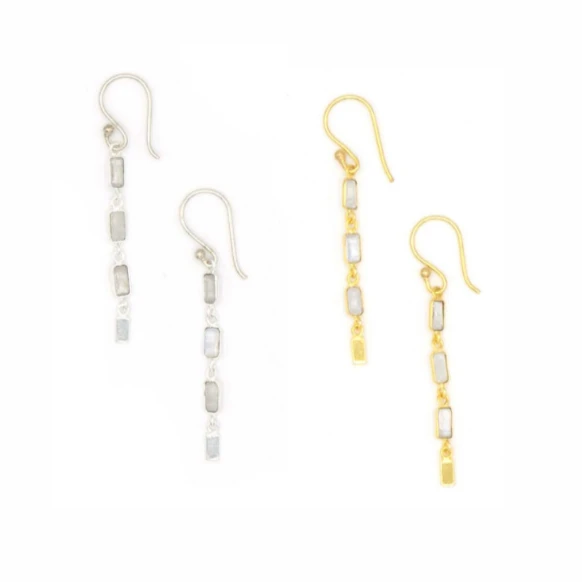 Triple Elegance Drop Earrings by Fair Anita