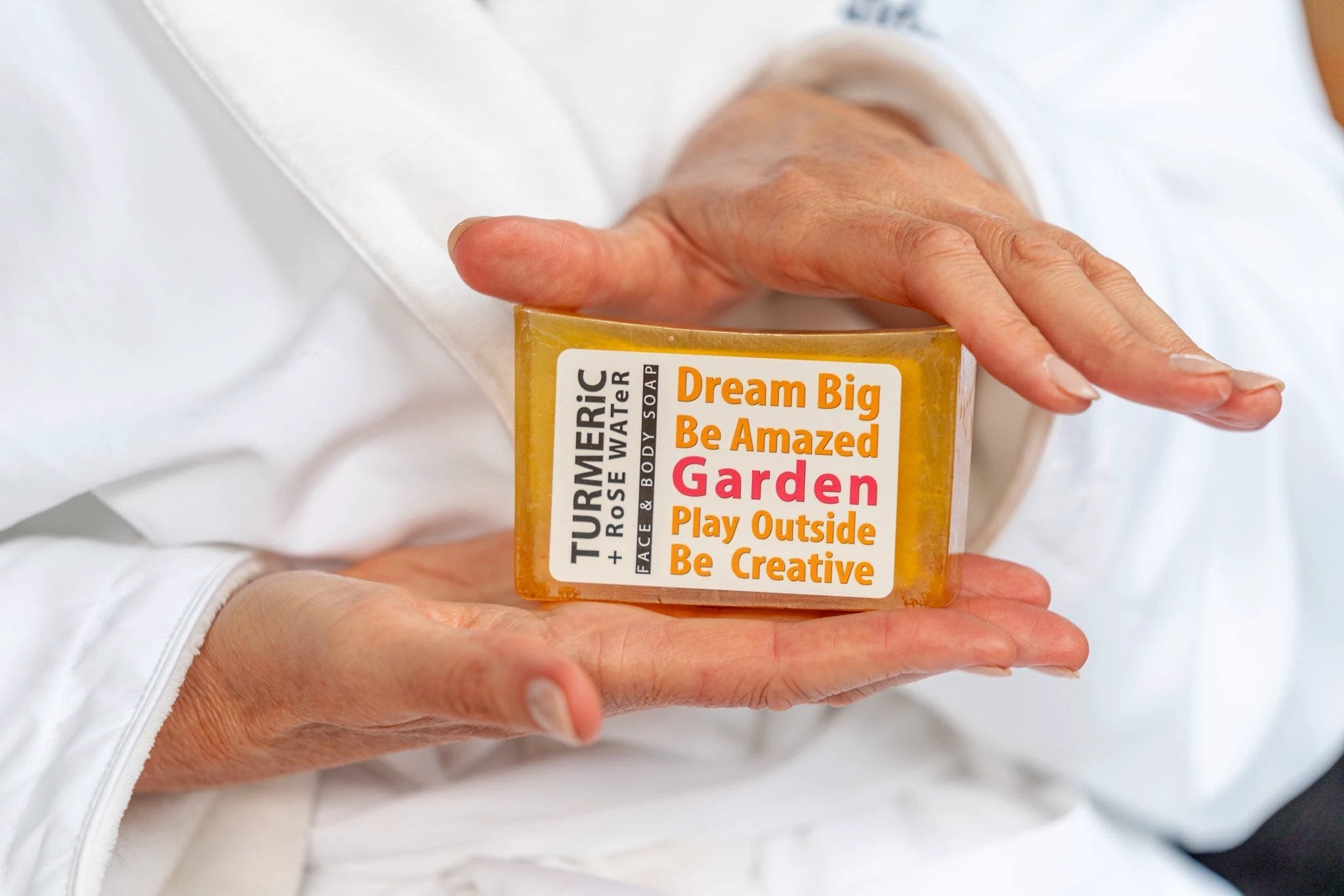 TURMERiC + Rose WATeR FACE & BODY SOAP 5 oz. by Essential Journeys