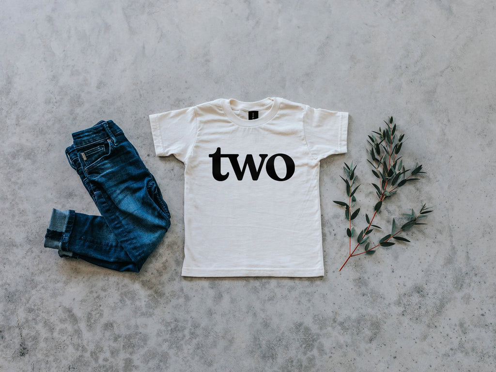 Two Modern Birthday Shirt Organic Kids Tee