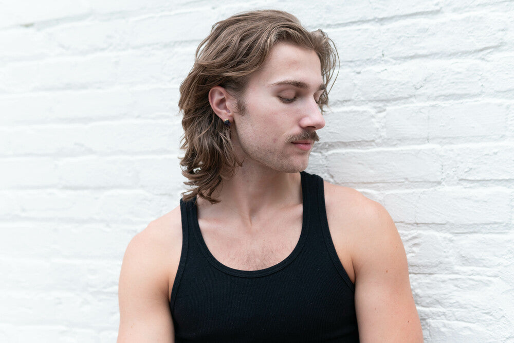 Uncut Amethyst Rectangle Studs