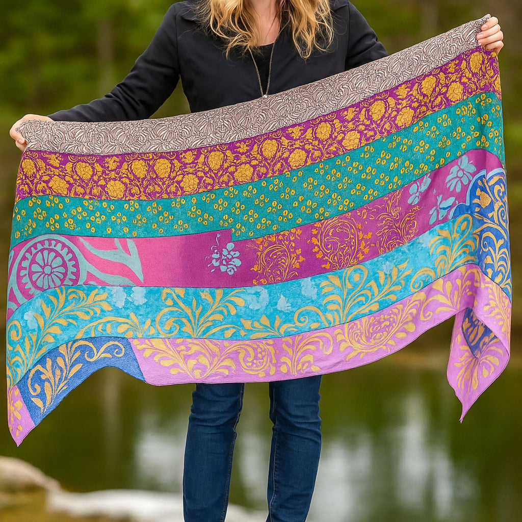 #1 Stocking Stuffer: The Original Medley Scarf. ♻️ Made from Sari Magic