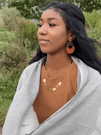 Painted Moon Earrings - Daybreak or Harvest Moon by Fair Anita