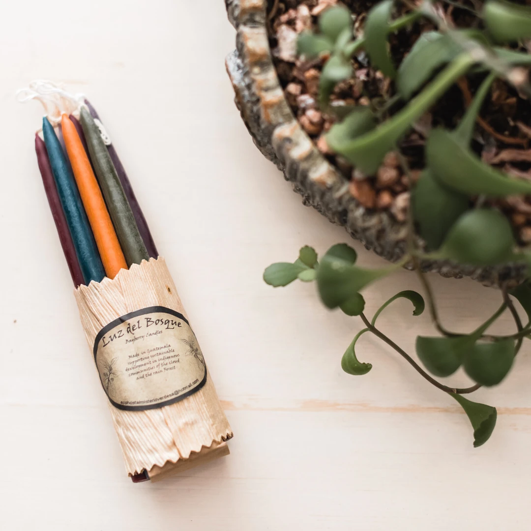 Set of 10 Hand-Dipped Myrtle Wax Candles by Upavim Crafts