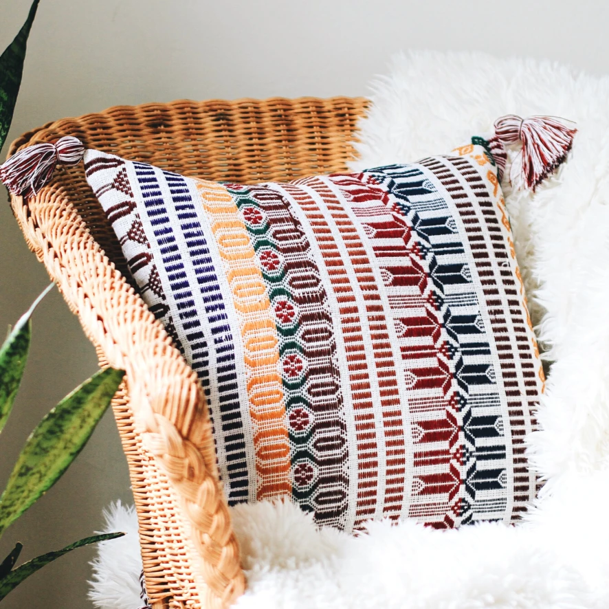 Guatemalan Brocade Throw Pillow by Upavim Crafts