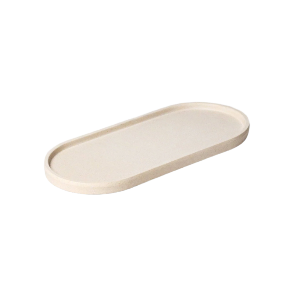 Upcycled Oval Tray: Bamboo Fibre White by Source by Studio Skara