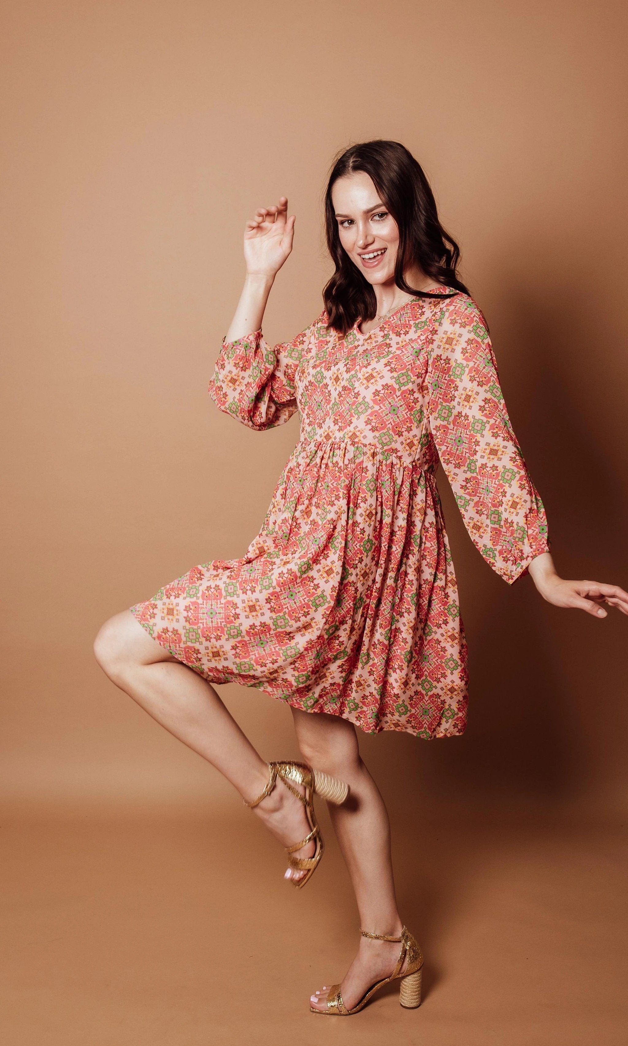 Rahi V-Neck Mini Dress by Raas