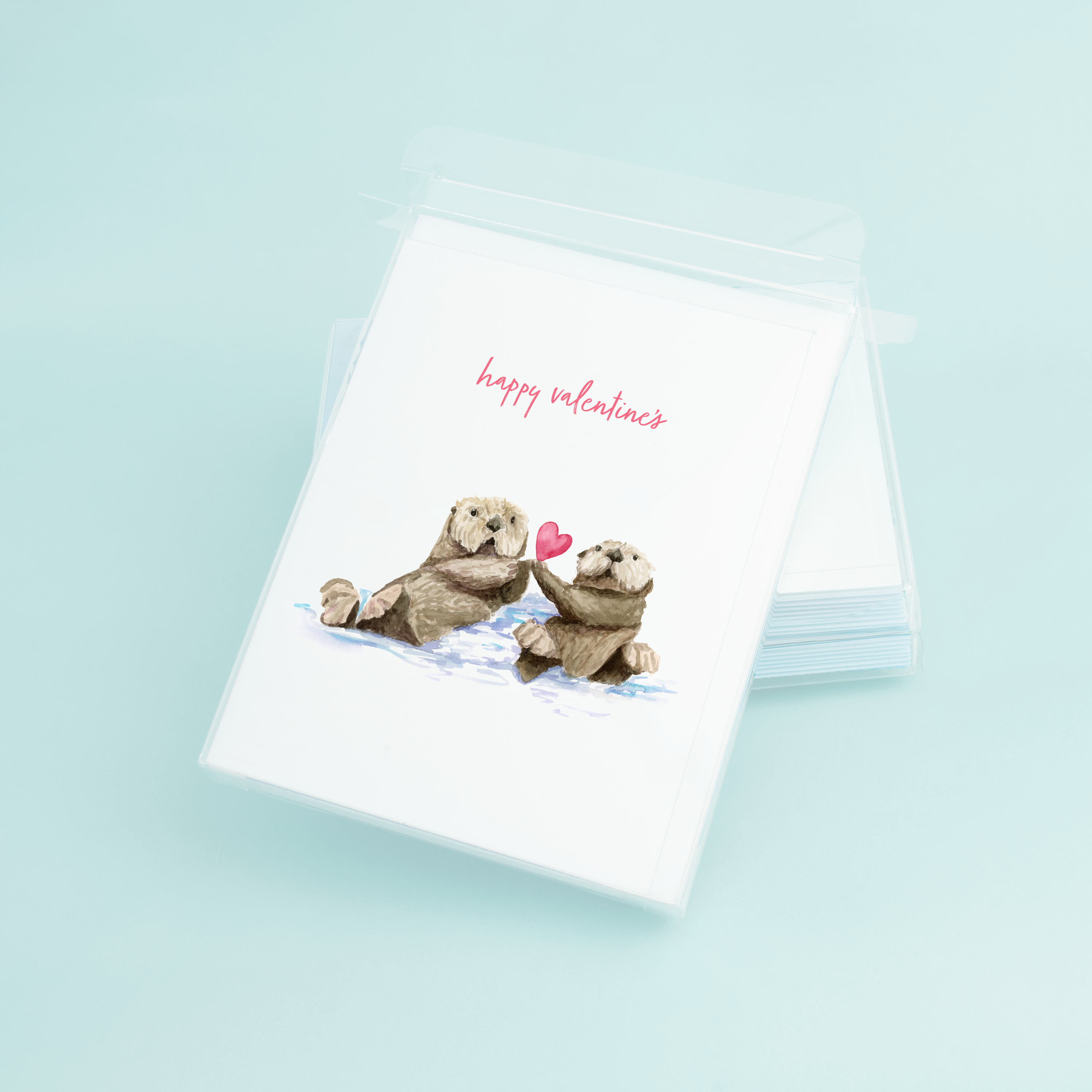 Lovely Otters "Happy Valentine's"