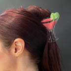 Velvet Claws Cosmo Pink Cocktail Hair Claw | Stemmed Glass Shaped Claw Clip by The Bullish Store