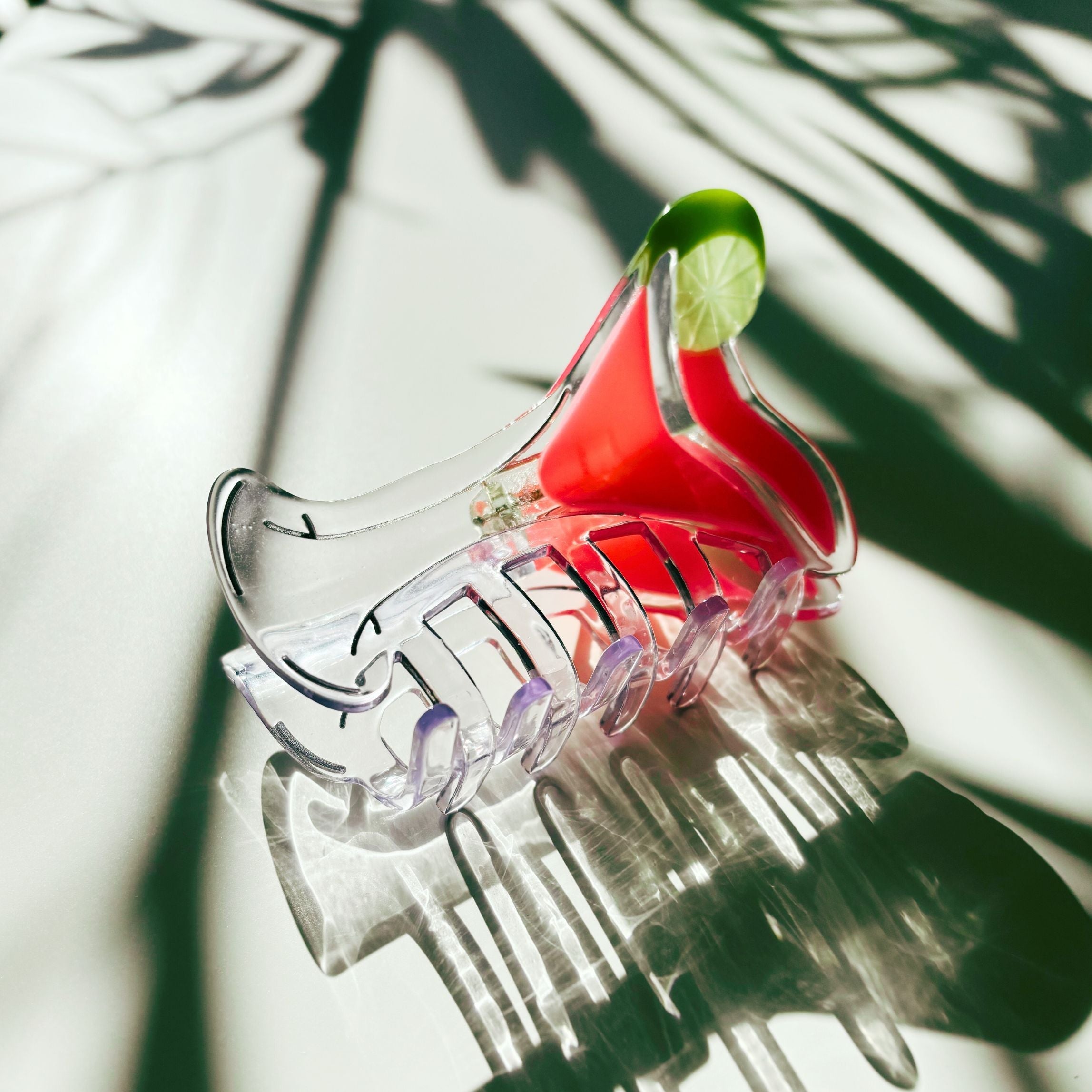 Velvet Claws Cosmo Pink Cocktail Hair Claw | Stemmed Glass Shaped Claw Clip